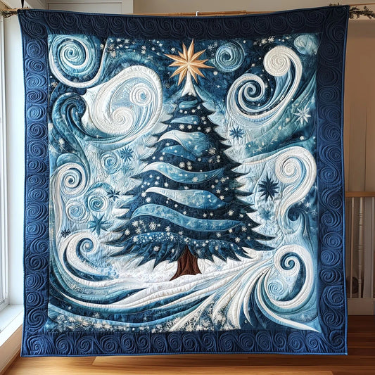 Snowstorm Christmas Tree Quilt Blanket