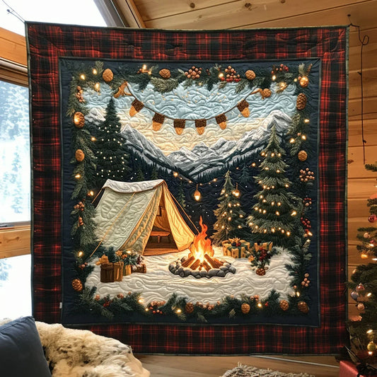 Snowy Camping Quilt Blanket