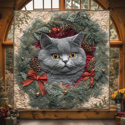 Snowy Cat Friends Quilt Blanket