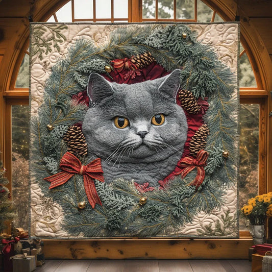 Snowy Cat Friends Quilt Blanket