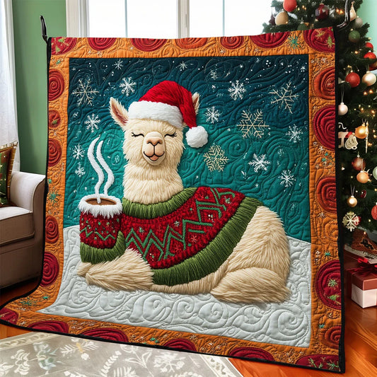 Snowy Llama Quilt Blanket