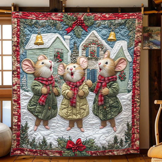Snowy Mouse Choir Quilt Blanket