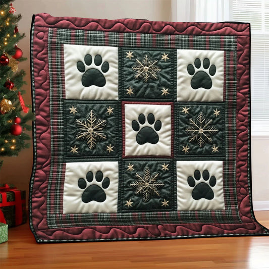 Snowy Paws Quilt Blanket