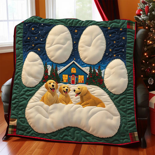 Snowy Paws Quilt Blanket