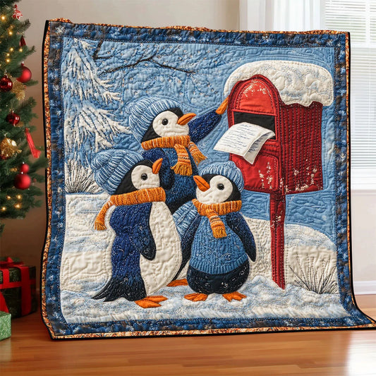 Snowy Penguin Quilt Blanket