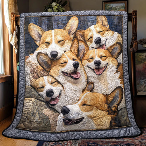 Snuggle Corgi Quilt Blanket