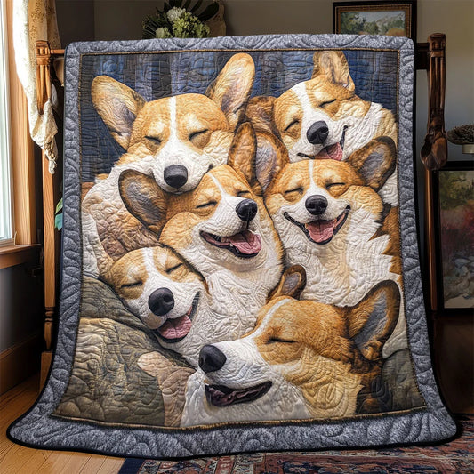 Snuggle Corgi Quilt Blanket