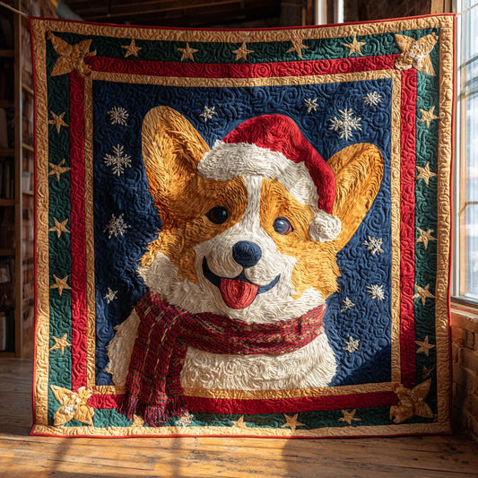 Snuggle Holiday Corgi Quilt Blanket