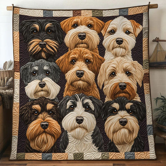 Snuggle Miniature Schnauzer Quilt Blanket
