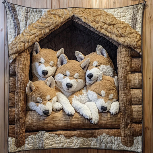 Snuggle Shiba Quilt Blanket