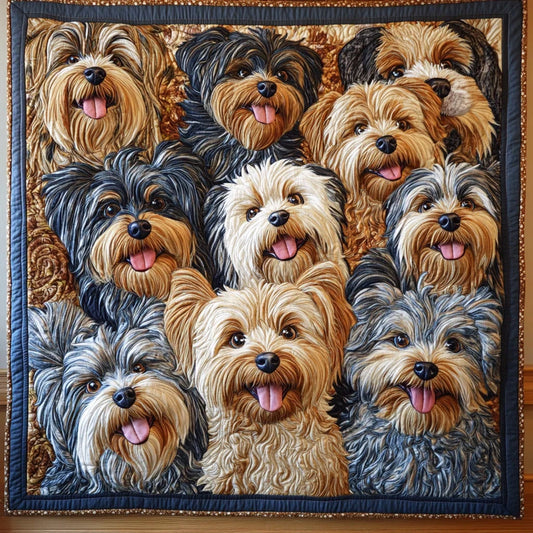 Snuggle Yorkie Quilt Blanket