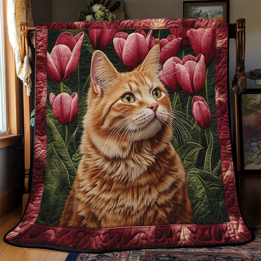 Soft Petal Purr Quilt Blanket