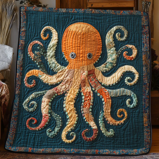Soft-Tone Octopus Quilt Blanket