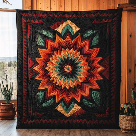Solar Mandala Quilt Blanket