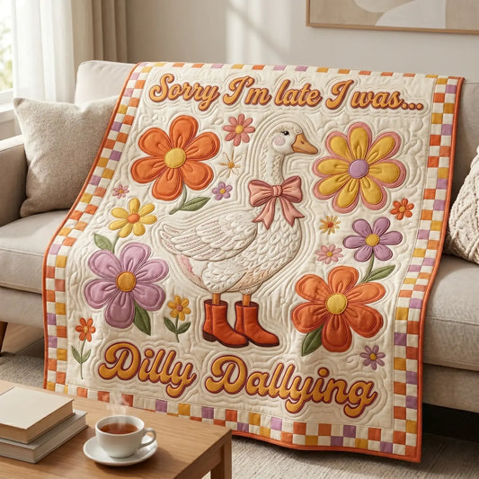 Sorry I Am Late Quilt Blanket