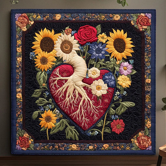 Soul Garden Heart Quilt Blanket
