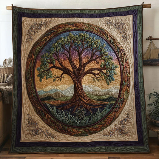 Soul Tree Of Life Quilt Blanket