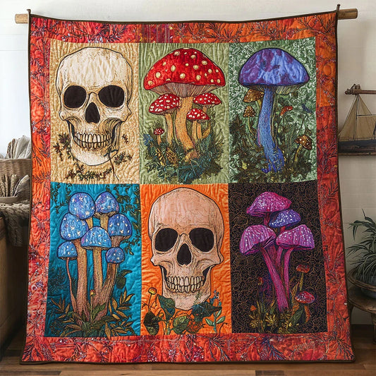 Spirit Bloom Skull Quilt Blanket