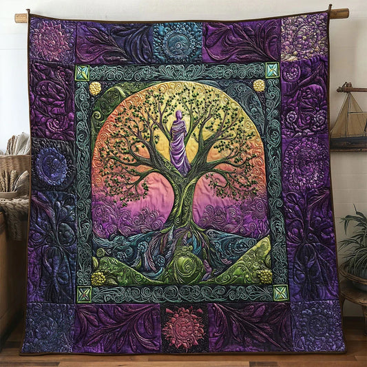 Spirit Bloom Tree Of Life Quilt Blanket