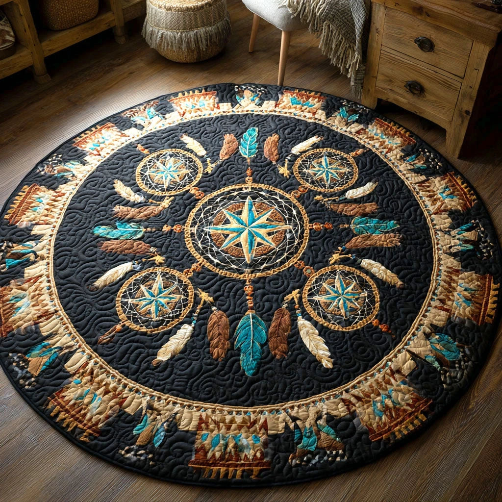 Spirit Compass Quilted Round Mat