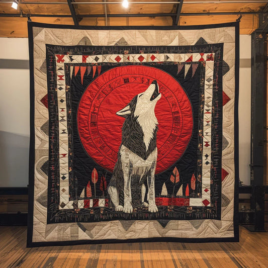 Spirit Echo Wolf Quilt Blanket