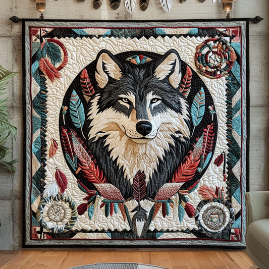 Spirit Eye Wolf Quilt Blanket