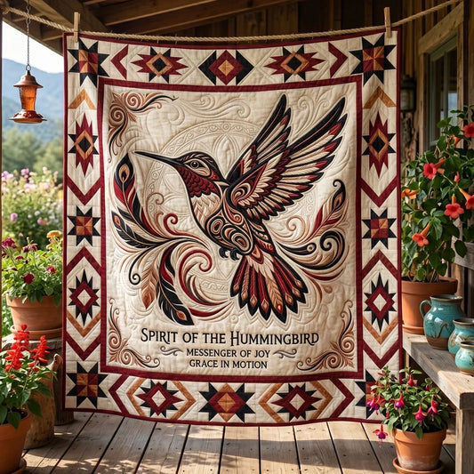 Spirit Of The Hummingbird Quilt Blanket