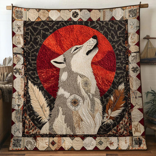 Spirit Wind Wolf Quilt Blanket