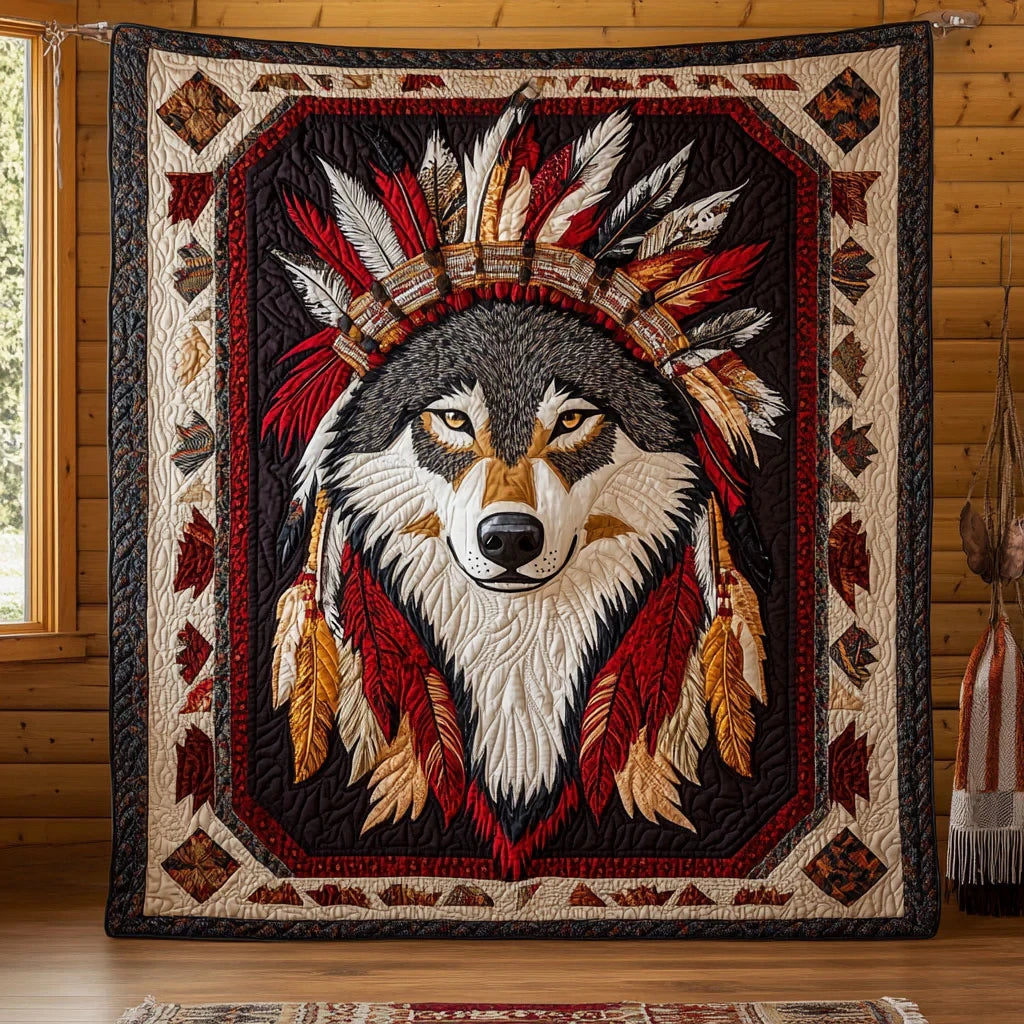 Spirit Wolf Quilt Blanket
