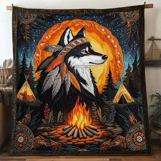 Spirit Wolf Quilt Blanket