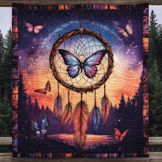 Spiritual Butterfly Dreamcatcher Quilt Blanket