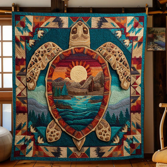 Spiritwalker Turtle View Quilt Blanket