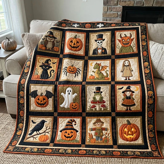 Spooky Autumn Friends Quilt Blanket