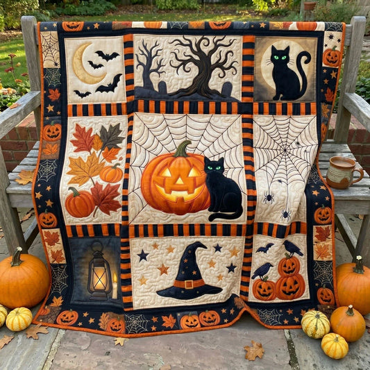 Spooky Autumn Nights Quilt Blanket
