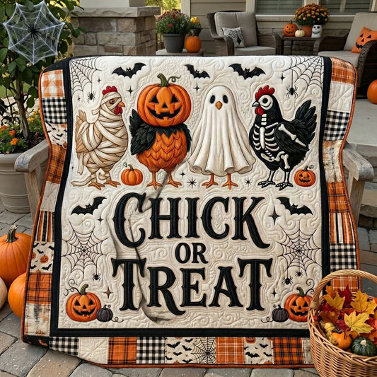 Spooky Chicken Patchwork Quilt Blanket
