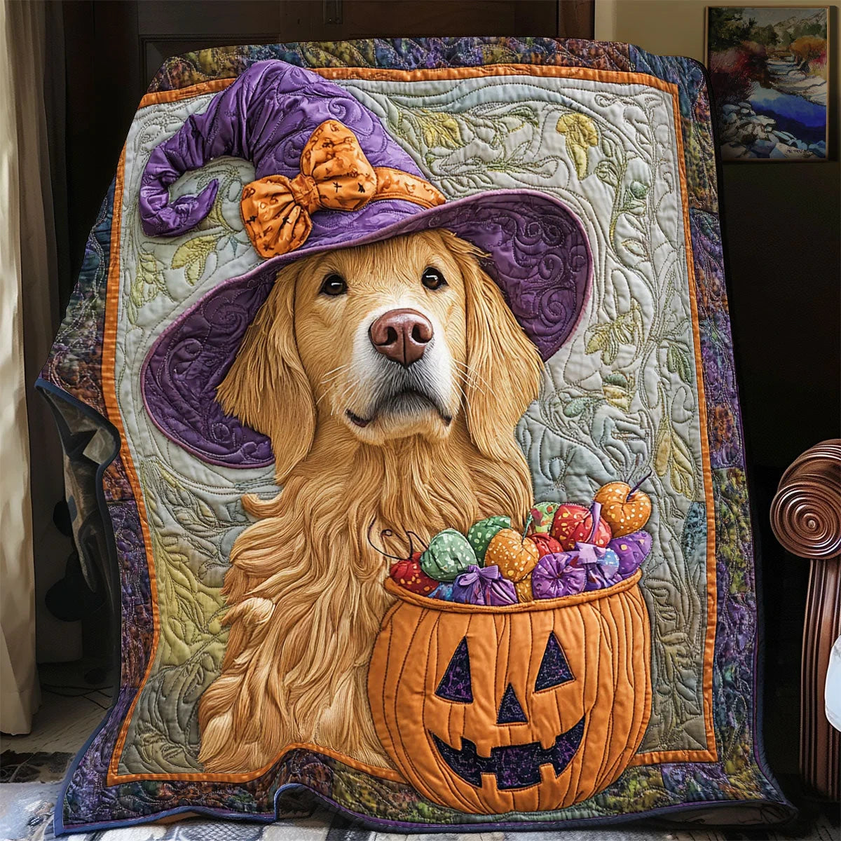 Spooky Fetch Quilt Blanket