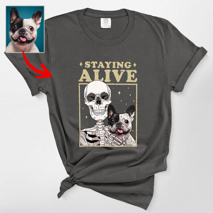 Spooky Customized Dog Portrait Premium Heavyweight, custom pet portrait gift for pet lovers (view 5)