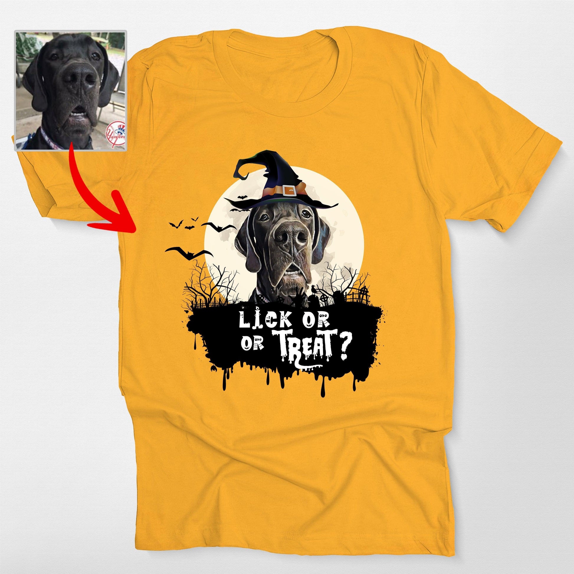 Spooky Dog Portrait Bella Canvas Shirt for Dog Lov, custom pet portrait gift for pet lovers (view 2)