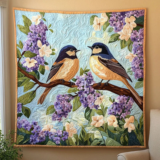 Spring Birds Quilt Blanket