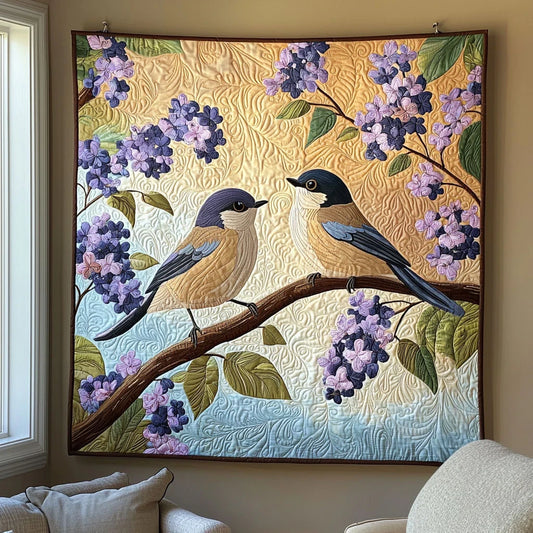 Spring Birds Quilt Blanket
