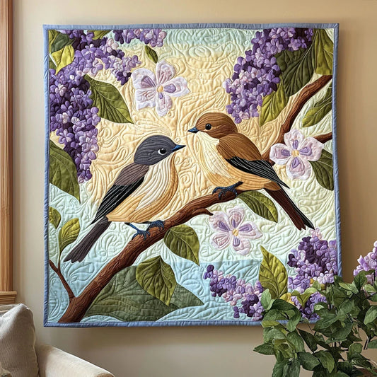 Spring Birds Quilt Blanket