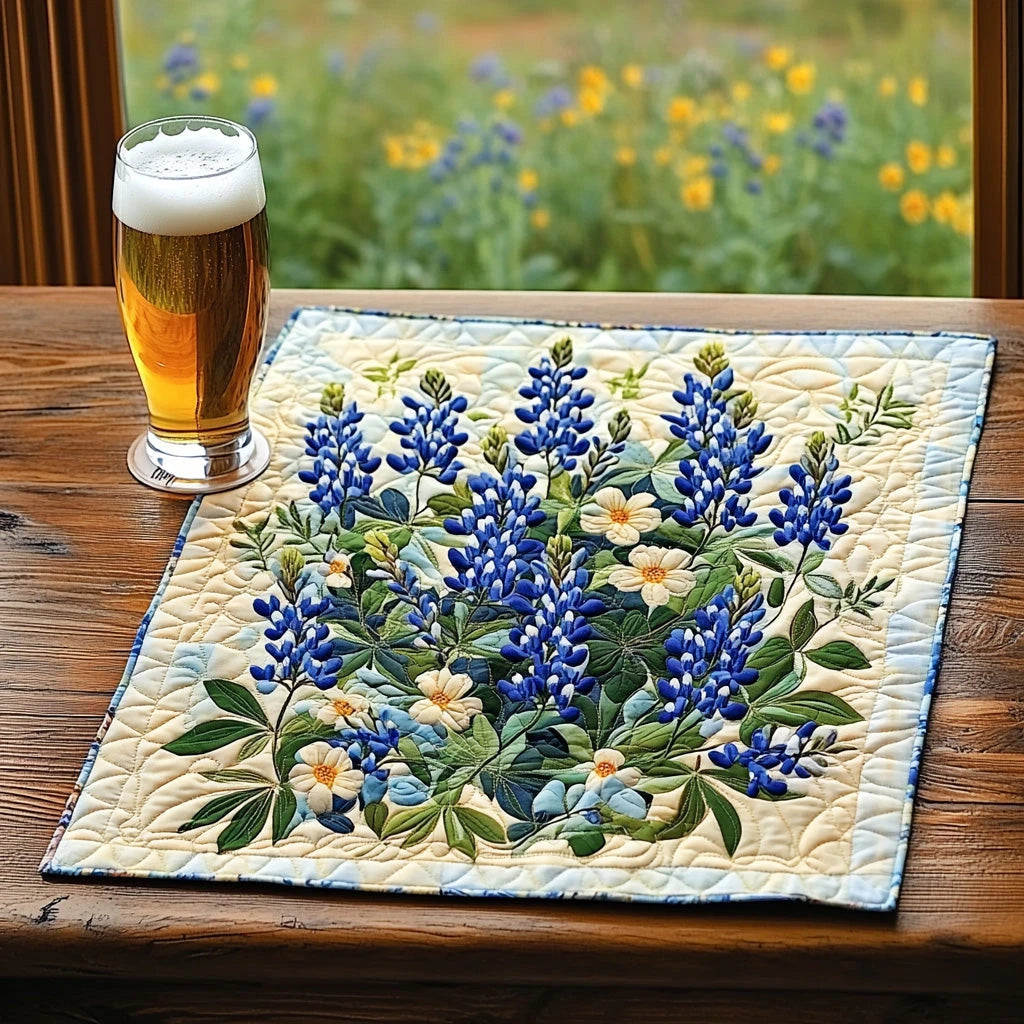 Spring in Blue Quilted Table Topper