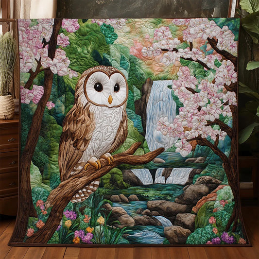Spring Owl Quilt Blanket