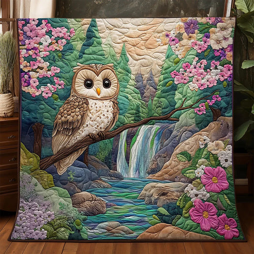 Spring Owl Quilt Blanket