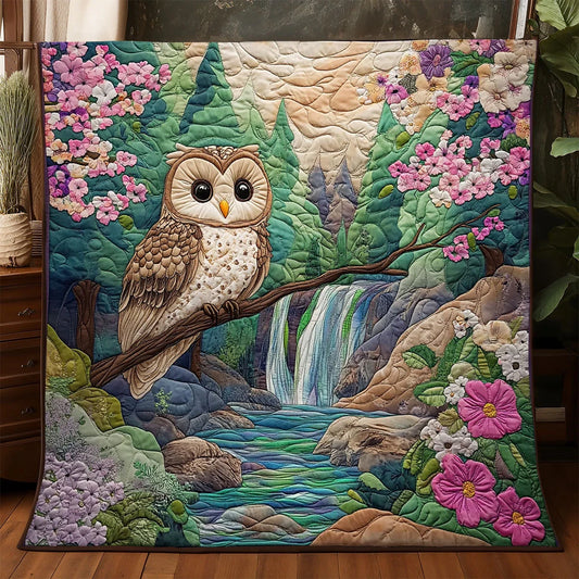 Spring Owl Quilt Blanket