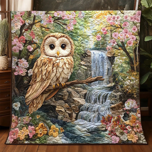 Spring Owl Quilt Blanket