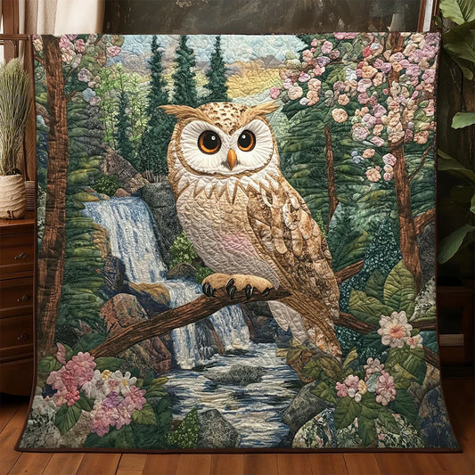 Spring Owl Quilt Blanket