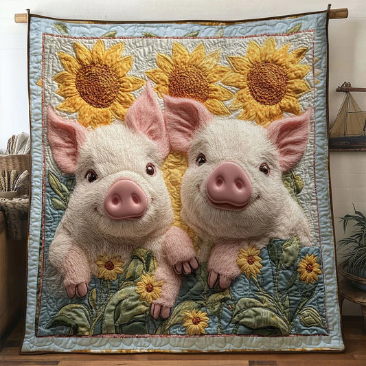 Spring Pig Quilt Blanket