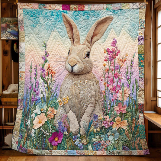 Spring Rabbit Quilt Blanket