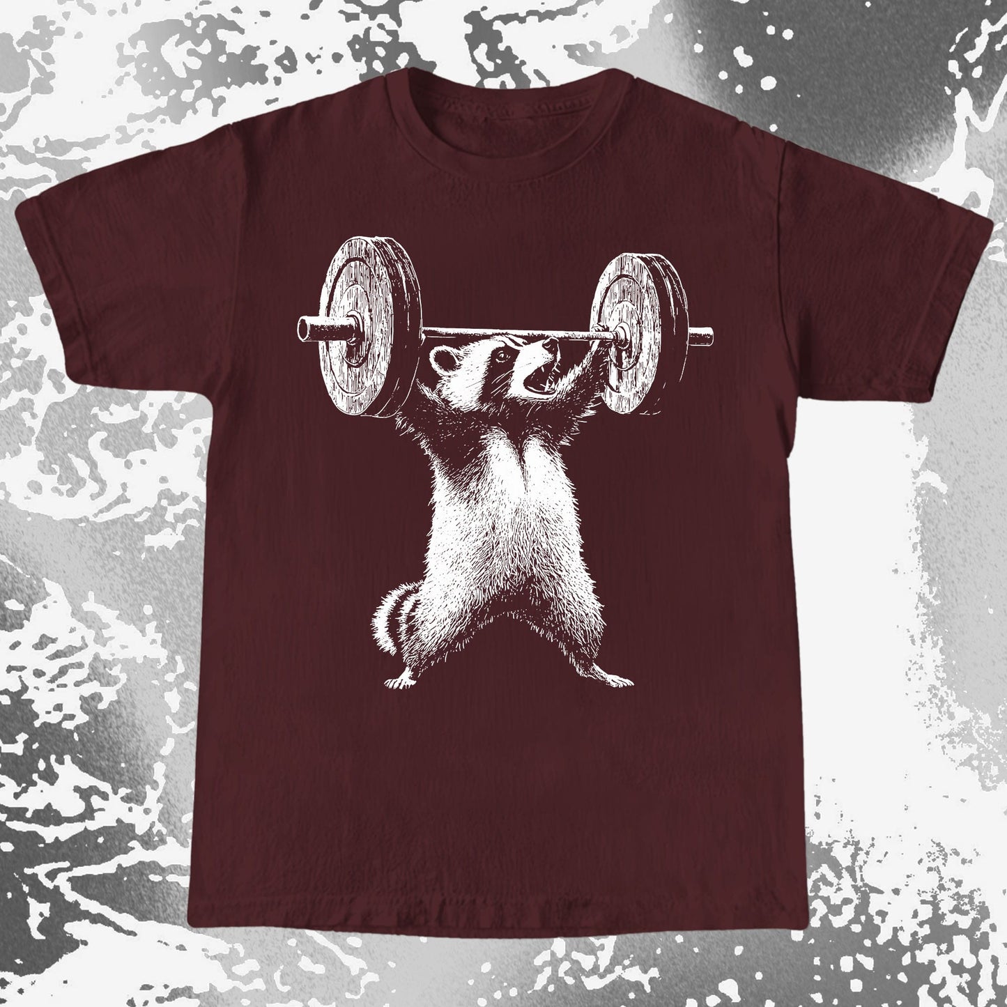 Raccoon Lifting Weights Funny Gym Shirt, funny meme tee gift (view 7)